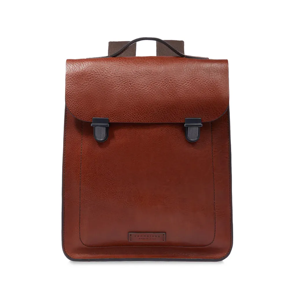 Zaino Uomo con Pattina THE BRIDGE linea Ettore in Pelle Marrone