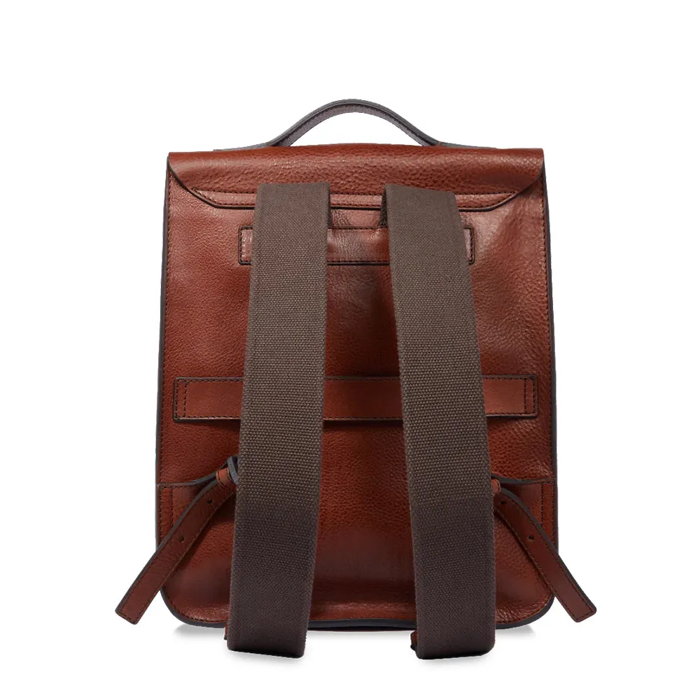 Zaino Uomo con Pattina THE BRIDGE linea Ettore in Pelle Marrone