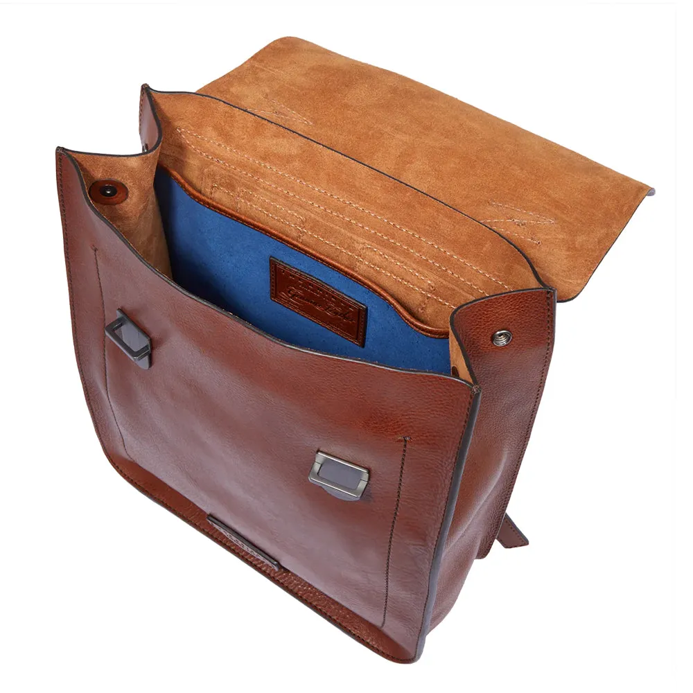 Zaino Uomo con Pattina THE BRIDGE linea Ettore in Pelle Marrone