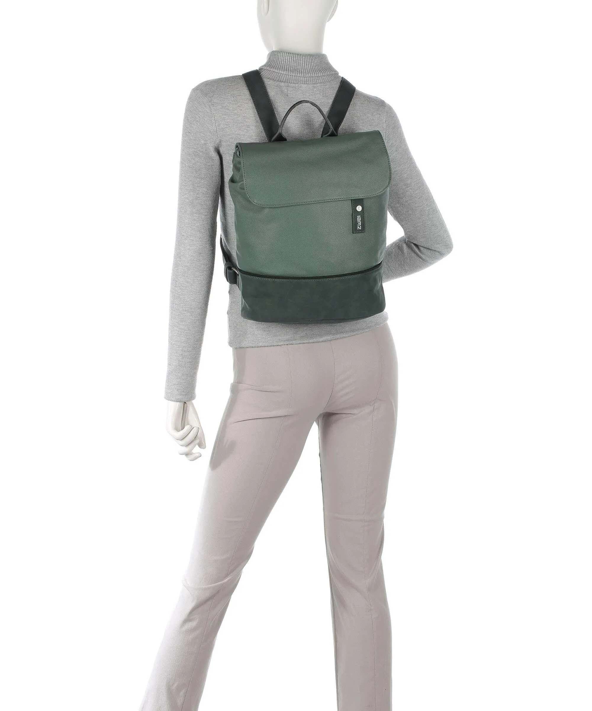  Zwei Jana JR13 Zaino pelle sintetica grigio-verde  