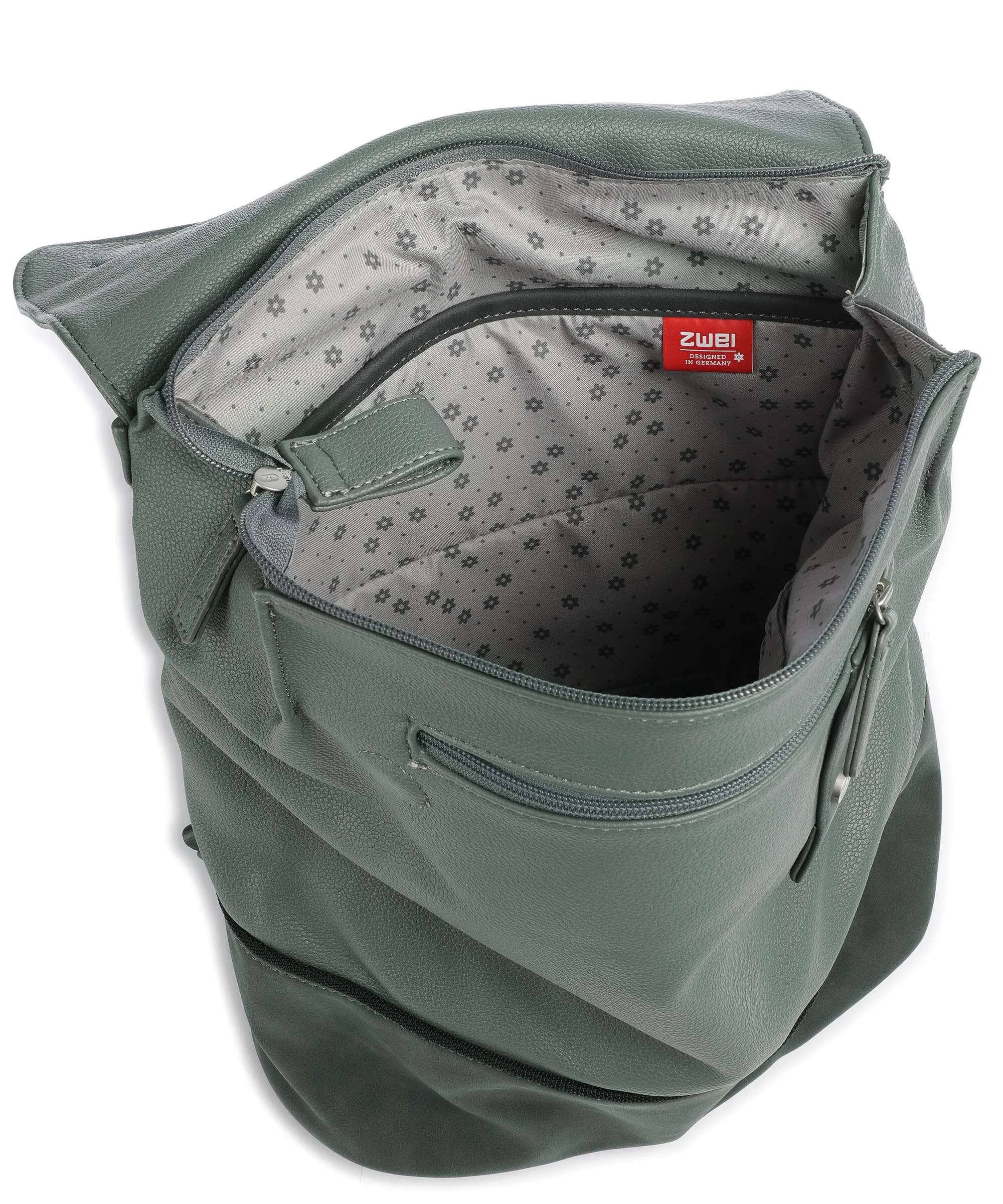  Zwei Jana JR13 Zaino pelle sintetica grigio-verde  